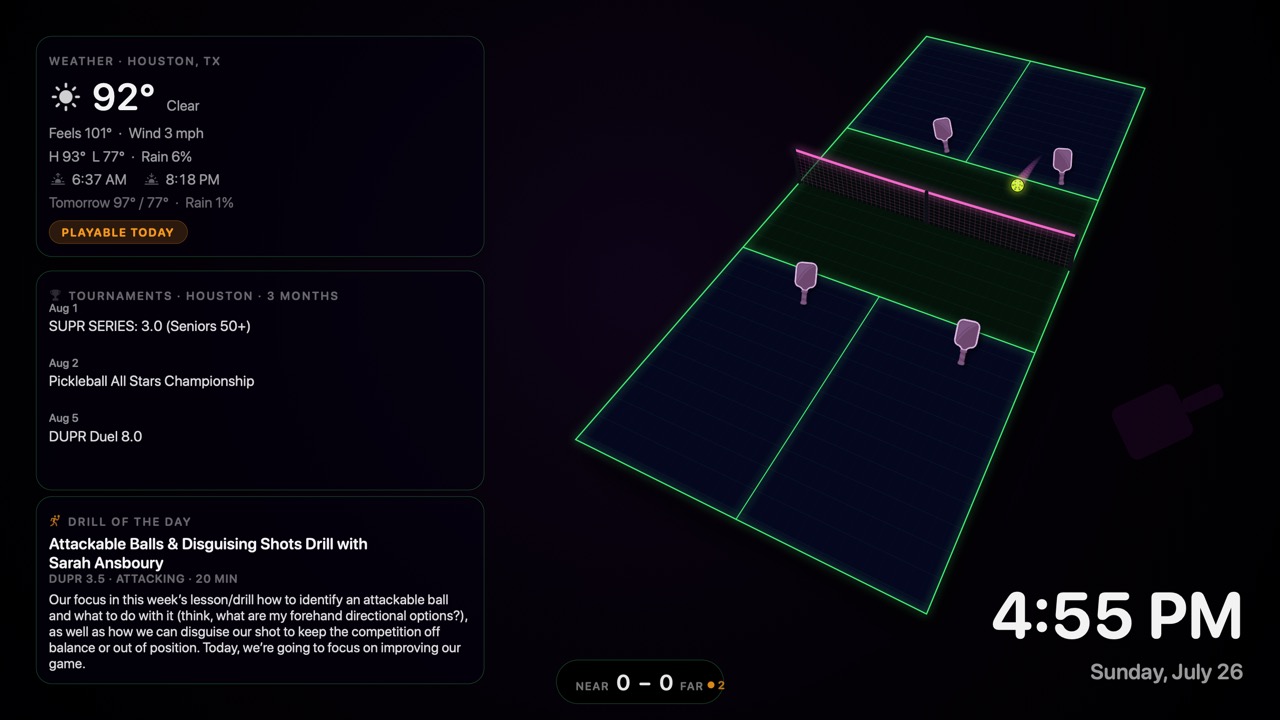 The black-light screensaver theme with the same rally in neon colors on a dark background